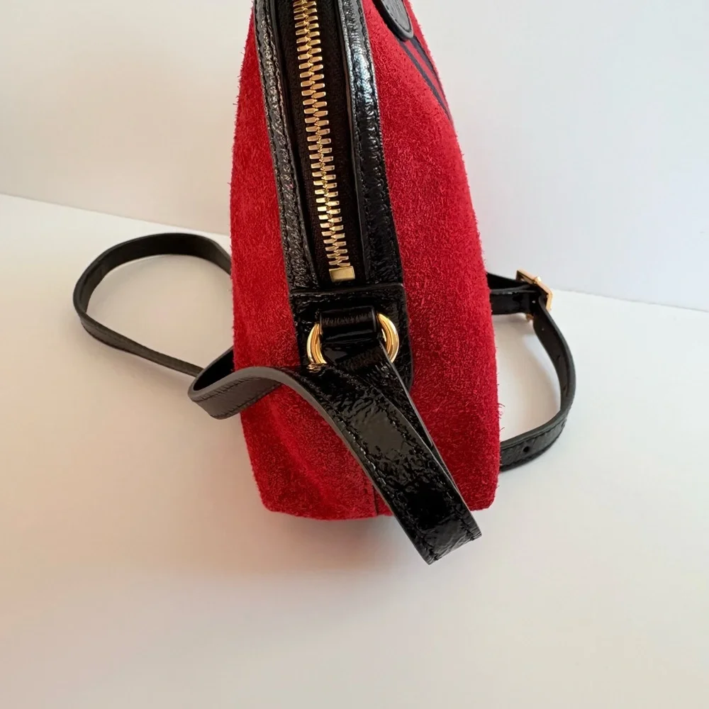 NWT Gucci Ophidia Red Suede Crossbody Bag BRB Web